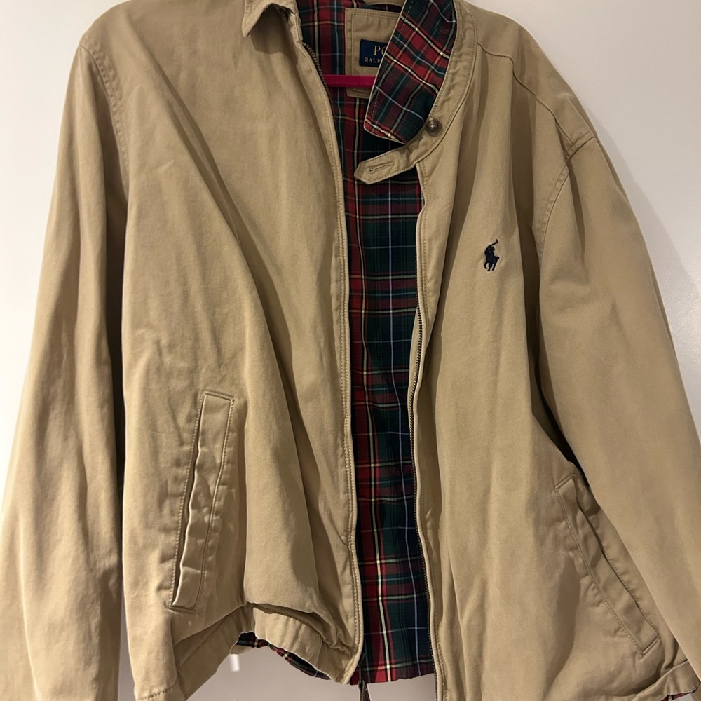 Ralph Lauren Men's Beige Jacket with Plaid Lining